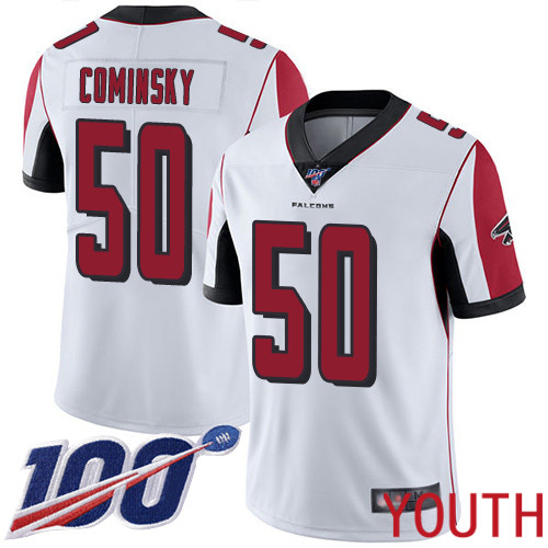 Atlanta Falcons Limited White Youth John Cominsky Road Jersey NFL Football 50 100th Season Vapor Untouchable